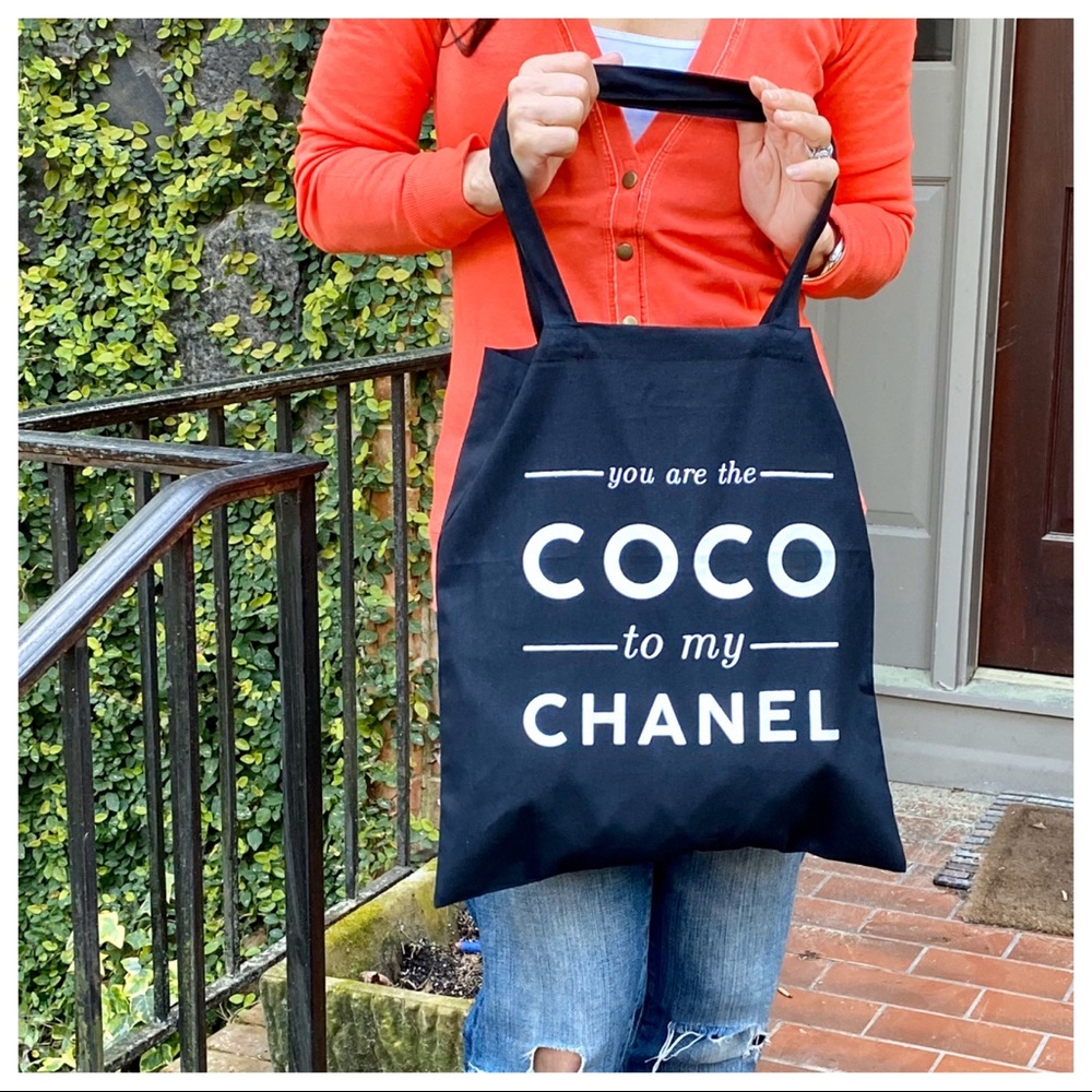 ✨LAST ONES✨CHIC BLACK COTTON TOTE BAG - Picture 5 of 6